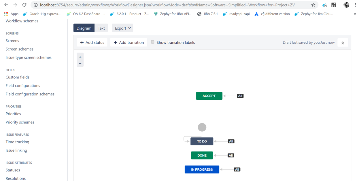 Allowed transition for all statuses to new status Allowed transition for all statuses to new status