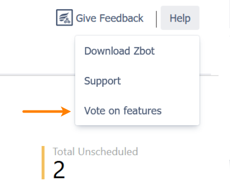 Vote on features option Vote on features option