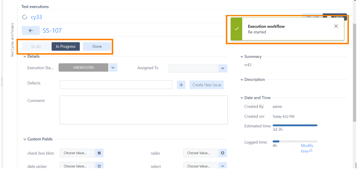 Restarted execution Restarted execution