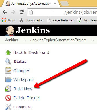 Build Now menu item Build Now menu item