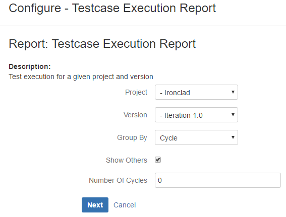 Configuring testcase execution report Configuring testcase execution report