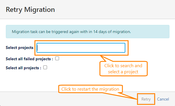 Retry menu Retry menu