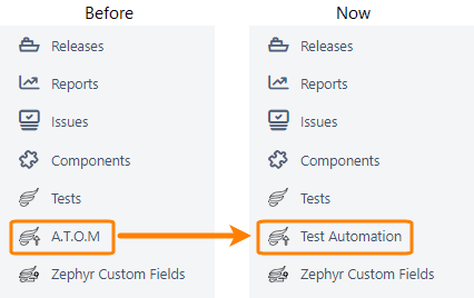 Test automation menu Test automation menu