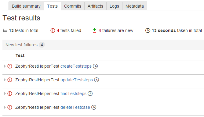 Test results page Test results page