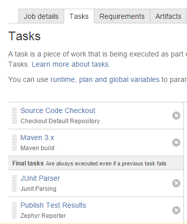 Tasks list Tasks list