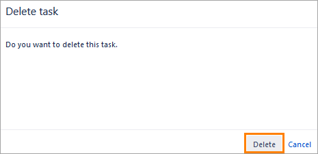 Delete task dialog Delete task dialog