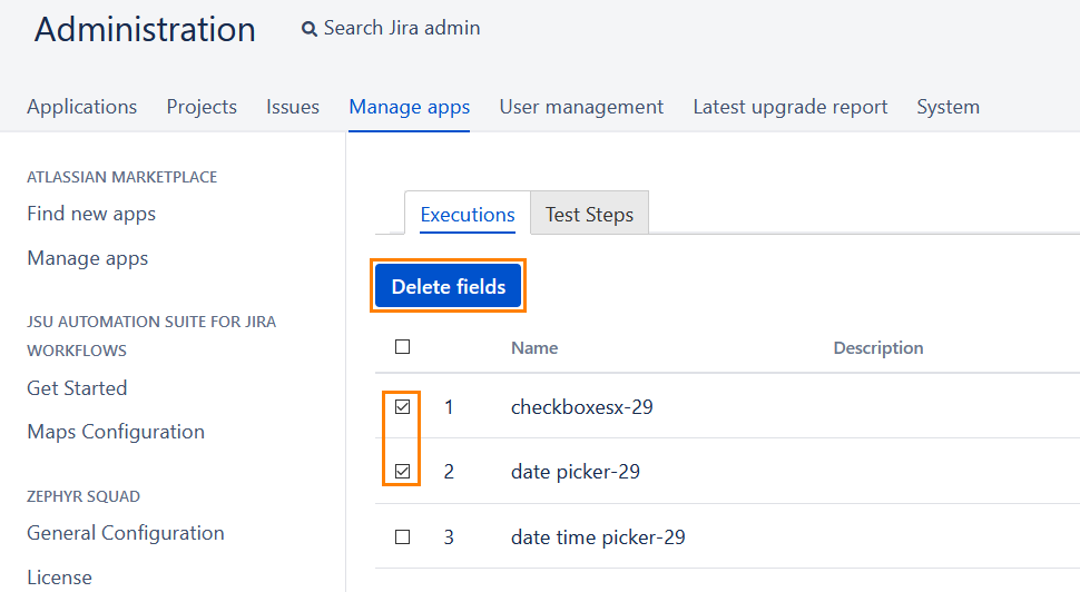 Deleting custom fields Deleting custom fields