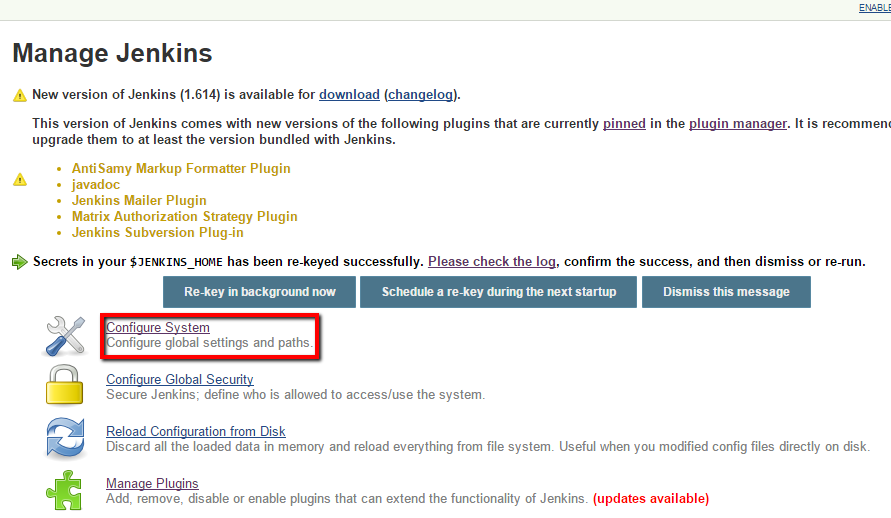 Managing Jenkins Managing Jenkins
