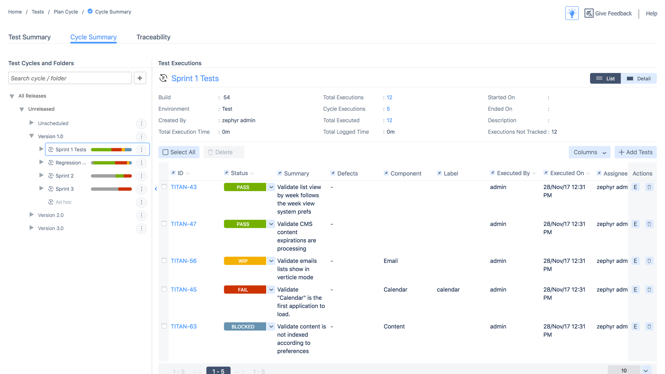 Expanded test cycle Expanded test cycle