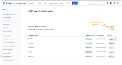 Migration dashboard Migration dashboard
