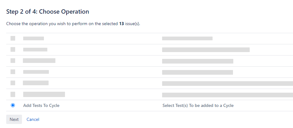 Choosing operation Choosing operation