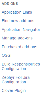 Add-ons menu Add-ons menu