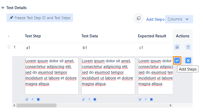 Add steps button Add steps button