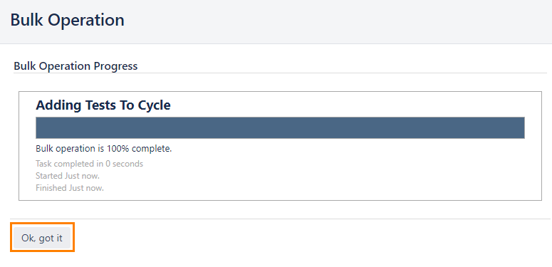 Bulk operation progress Bulk operation progress