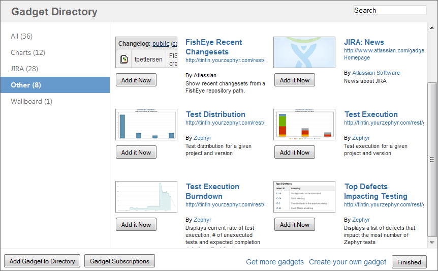Adding gadgets Adding gadgets
