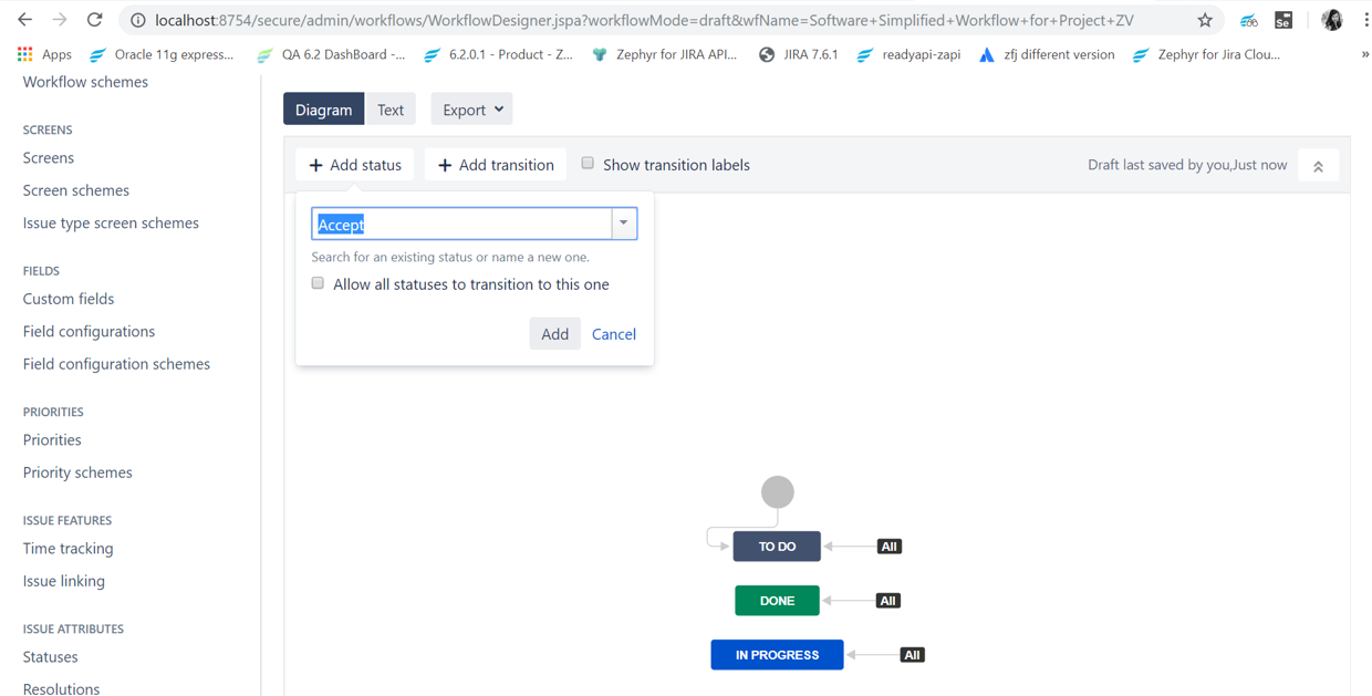 Creating custom status Creating custom status
