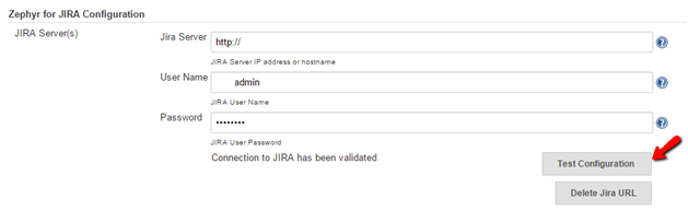 Test configuration button Test configuration button