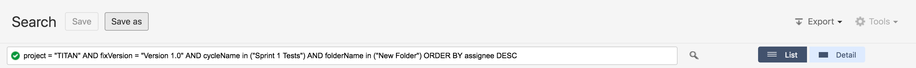 Save filter option Save filter option