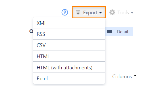 Export Test Executions Export Test Executions