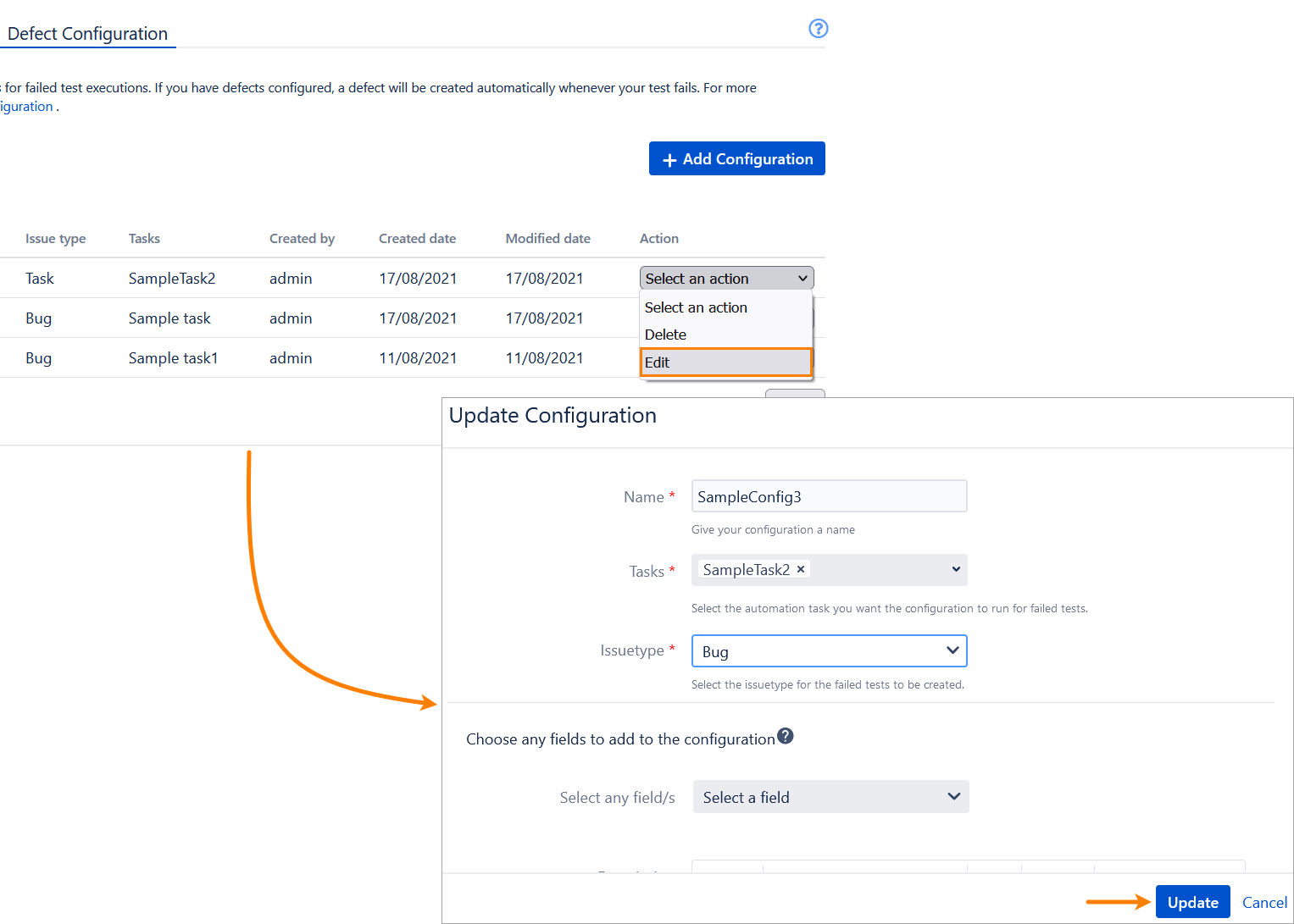 Edit Configuration Edit Configuration