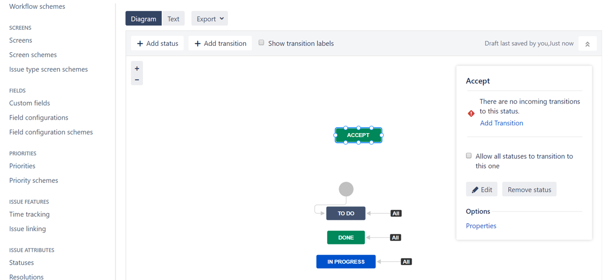 New status in workflow diagram New status in workflow diagram